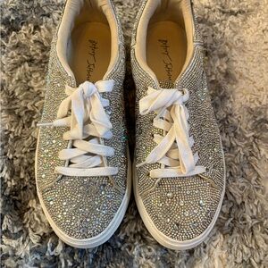 Betsey Johnson Glittering Silver Sneakers